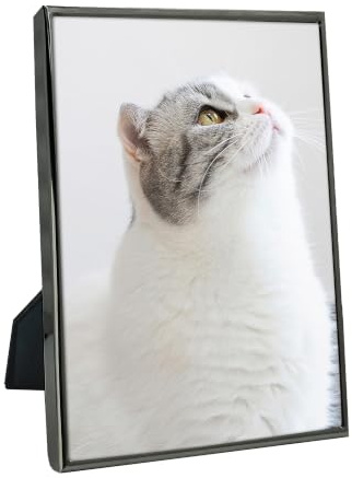 DECANIT 4X6 Metal Picture Frame, Thin Profile Black Photo Frame