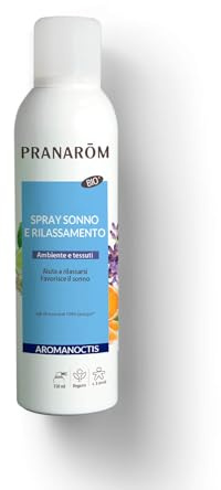 PRANAROM Aromanoctis Spray Sueño y Relajación Atmósfera y Tejidos Bio, Aceites Esenciales de Lavanda, Manzanilla Romana, Ayuda a Relajarse, facilita el sueño, Sinergia de aceites Esenciales, 150 ml