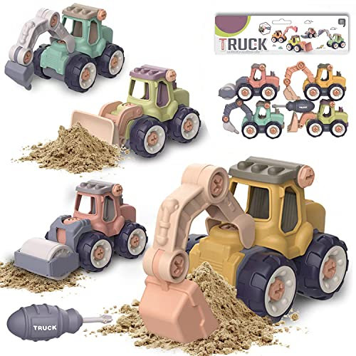 JIAQINGDA Auto Spielzeug,Baby LKW Spielzeug Bagger Spielzeug Baufahrzeuge für Kinder ab 3 Jahre,Geeignet für Party, Strand, Garten, Indoor, Kinderspielzeug, Geburtstag