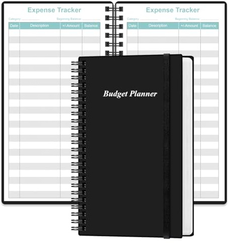 Budget Planner - A6 Expense Budget Tracker, Budget Book for Ledger Book, Money Organizer for Wallet, 3.75 x 6.75, Black