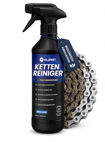 Velorest Kettenreiniger Fahrrad 2er-Pack 500ml, Kettenreiniger Fahrradkette | Biologich abbaubarer Entfetter für Kette, Kassette & Schaltwerk - ohne SLES/SLS & Gefahrensymbole, auch für Motorräder