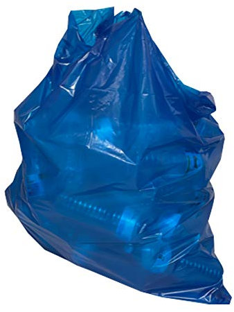 Bolsas de basura extrafuertes, color azul, 15 unidades, 120 L