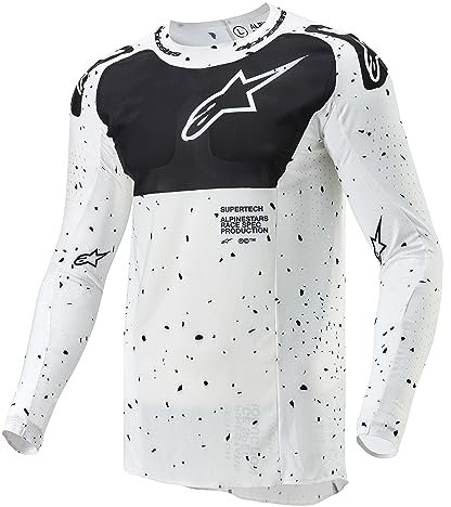 Alpinestars 3763424-21-XL: Supertech Spek Jersey, Weiß/Schwarz, Größe XL