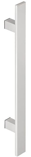 Gedotec Edelstahl Stoßgriff für Glastüren I Haustürgriff 600 x 450 mm I 1 Stück I rostfreier Tür-Griff eckig I Haustürbeschlag einseitige Montage I Q: 40x10 mm Türbeschlag inkl. Befestigungsmaterial