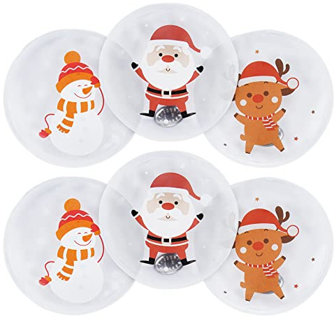 Anstore 6X Taschenwärmer - Wiederverwendbarer Handwärmer für Kinder - Handwärmer Weihnachten(Weihnachtsmann/Schneemann/Rentier)