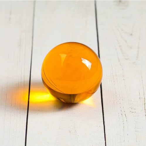 VEKETE Bernstein Asiatischer Seltener Natürlicher Quarz Magische Kristallkugel Kugel Wohndekoration,60mm