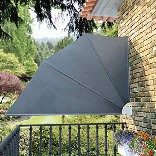 ULUYYUC Garten Zaun sichtschutz markise Balkon balkonschutz sichtschutzFaltbarer Balkonfächer Grau 160×240 cmGeeignet für Terrasse Garten im Freien