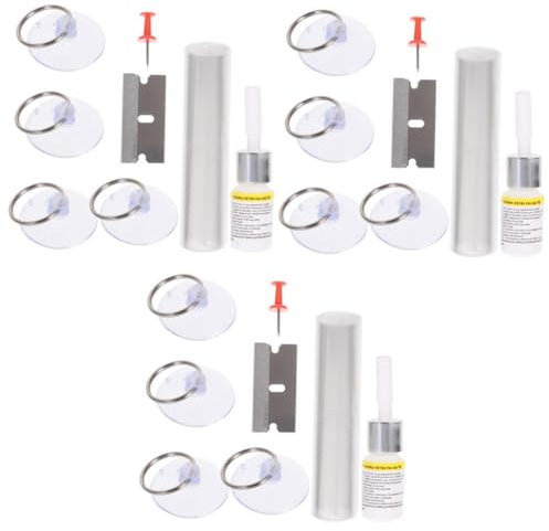 Gatuida 3sätze Auto Glas Reparaturset Für Windschutzscheibe Und Fenster Effektive Reparatur Von Rissen Und Kratzern Einfach Zu Bedienen Und Tragbar Für -anwendungen