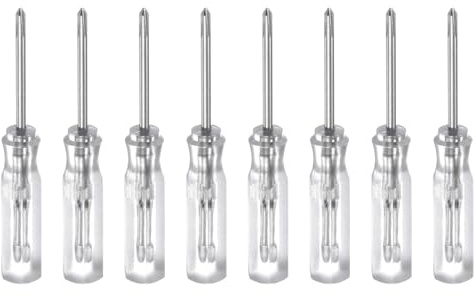 sourcing map 8Pcs PH0 Mini Phillips Screwdriver 1.5mm Magnetic Cross Head 45mm Length for Small Appliances Repairs, Transparent