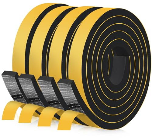 Cinta de sellado autoadhesiva de goma para puertas y ventanas, 20 x 10 mm, 8 m, para puertas, ventanas, burletes de corrientes de aire, insonorizados, resistentes al agua