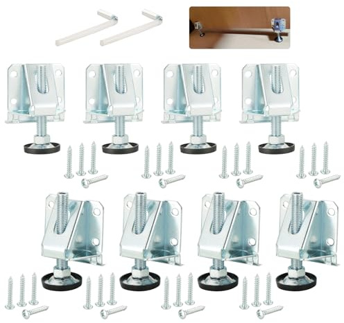 DASBET M10 Heavy Duty Lifting Leveler Adjustable Furniture Levelers | 8PCS Leveling Legs with Lock Nuts Furniture Leveling Feet for Tables, Shelving Units, Cabinets, Workbench