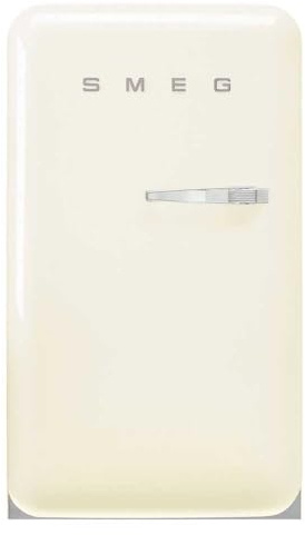 Smeg, FAB10LCR6 Réfrigérateur Table Top Vintage 1 Porte, 122L, Charnières à Gauche, Froid Statique, Congélateur 17L, 1 Clayette Réglable, 1 Bac Légumes et Éclairage LED, H 97cm, Crème