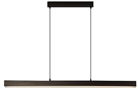 MQDLJSE Luces Colgantes de Techo largas de 16 W, 3000 K-6000 K, Regulables, Luces LED de Canal Lineal suspendidas arquitectónicas, conectables, luminaria de Oficina con Acabado Negro para