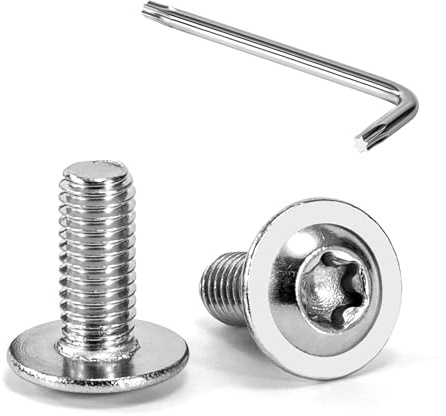 Tunejoy 20 Pezzi Viti a Testa Bombata Torx con Flangia M5 x 12 mm Vite a Testa Esagonale Bulloni in Acciaio Inox A2 V2A Viti a Brugola con Chiavi a T25 Filettatura Completa
