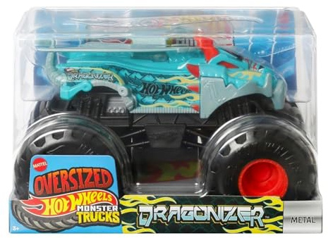 Hot Wheels Monster Trucks Spielzeugfahrzeug Robo Drache, Maßstab 1:24, für Kinder ab 3 Jahren