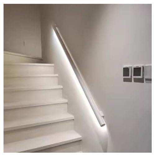 Pasamanos LED de aluminio para escaleras con cable iluminado, mango de seguridad para montaje en pared para interiores y exteriores, pasamanos iluminados para escaleras