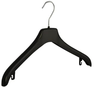 Kleiderbügel, Mantelbügel, Kostümbügel, Jackenbügel, 10er Set, Kunststoff, Schwarz, Anti-rutsch im Schulterbereich, Jacke, Anzug, Breite Schulter, 360° Drehbarer Haken, 38 cm (NF38R_00/10)