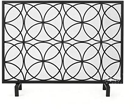 Pare-feu de cheminée, Pare-feu Robuste en Fer forgé, Grille de Protection en Maille métallique de 30,7 Pouces, Protection Contre Les incendies intérie