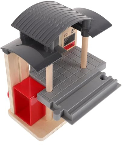GARIOUANS Eisenbahnschienen Zubehör Holzbahnhof Schienenverbinder Für Modelleisenbahnspielzeug Holzeisenbahnschienen Mit Gleisverbinder Für Junge Mädchen