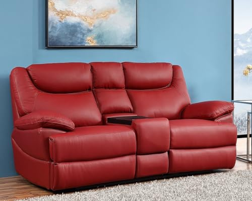 Mapo 3581 2-Sitzer Kinosofa elektrisch verstellbar | Heimkino Relaxsofa aus Comfort Leder mit Cupholder & Ablagefach | Fernsehsessel, Vollleder, bis 160 kg pro Sitz | Bordeauxrot (Leder)