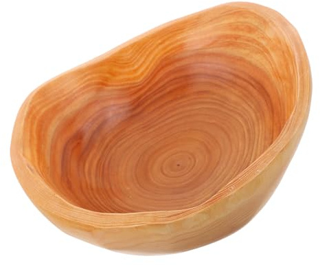 Toyvian Bol Bois Massif Sculpté Main pour Servir Salade Fruits et Snacks Plateau Décoratif Irrégulier Multifonction Plateau Bois Naturel pour Entrée et Cuisine Profondeur