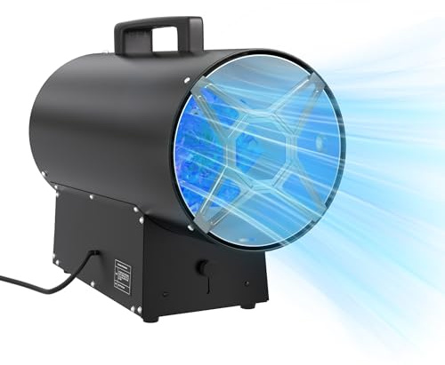 Aufun Gasvärmefläkt 30 KW 220 V, gasvärmare värmekanon, gasvärme, propangavärmefläkt 650 m³/h luftflöde, varmluftsgenerator inkl. gasslang och tryckreducerare värmefläkt