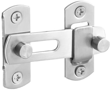 Catenaccio per Porta Serratura for porta scorrevole in acciaio inossidabile, ferramenta multiuso, chiusure for cancelli, di sicurezza for mobili in legno, finestre, armadi(Silvery)