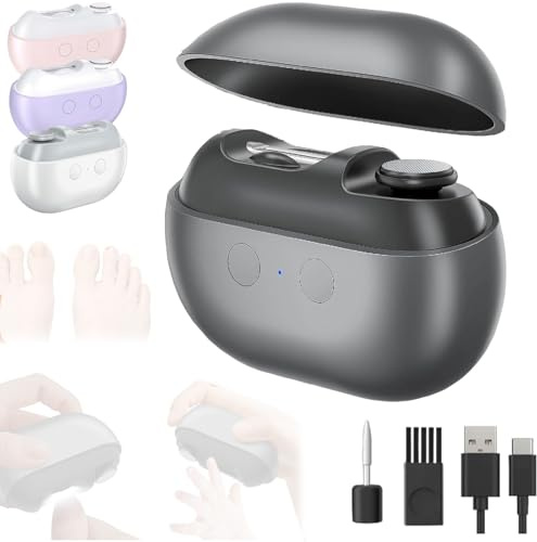 Professionnel Coupe Ongle Électrique pour Pied et Main, Lime a Ongle Electrique 3-en-1 avec LED,Rechargeable et Silencieux,Pour Ongles Durs et Épais,Idéal pour Bébé,Adultes et Seniors,Confort (Noir)