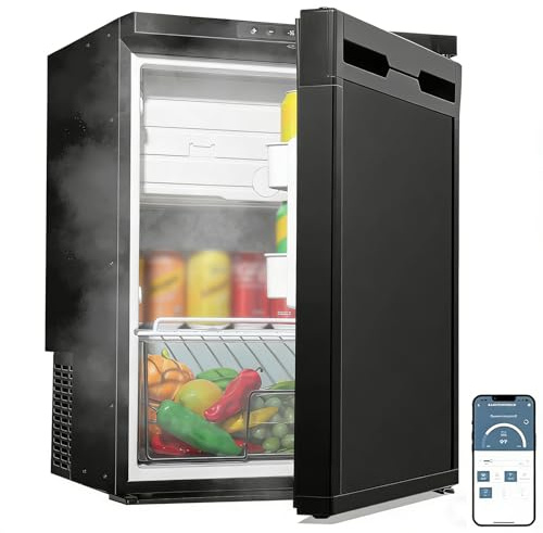 GEARFLOW 65L Campervan Fridge, Camping Refrigerator with APP Control Reversible Door, 12V Fridge Freezer for Campervan, Car, Truck, Boat, Motorhome