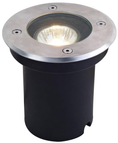Lucande Bodeneinbaustrahler Ava (wasserdicht (Modern) in Alu aus Edelstahl (1 flammig, GU10) - Bodeneinbauleuchte außen