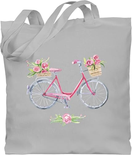 Shirtracer - Baumwolltasche - Retro - Vintage Fahrrad mit Blumen I