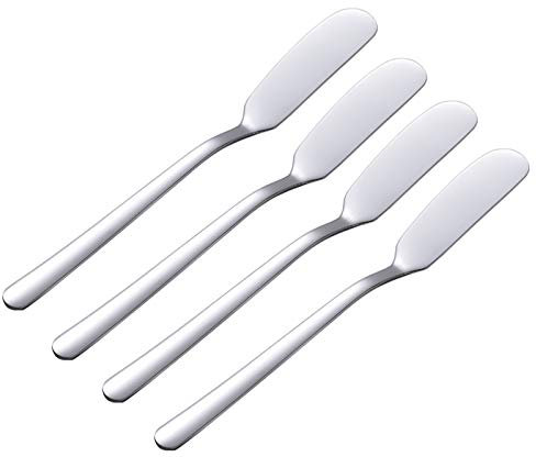 ANRA 4 Stück Buttermesserset Edelstahl Butterstreichmesser Set 16,5 cm, Käsestreuer Set Sandwich Condiment Marmeladenspatel für Küche Restaurant
