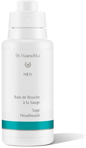 Dr. Hauschka Mundwasser - MED Sage Mundwasser 300 ml, Mundgeruch Behandlung, Natürlich, Zusatzfrei, Farbstofffrei, Salbei, Gingivitis, Mundgeruch
