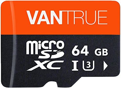 VANTRUE 64GB microSD Speicherkarte, UHS-I U3 4K, inkl. Adapter, Kompatibel mit Dashcam, Smartphone, Tablet, Action Camera und Überwachung Kamera (64G)
