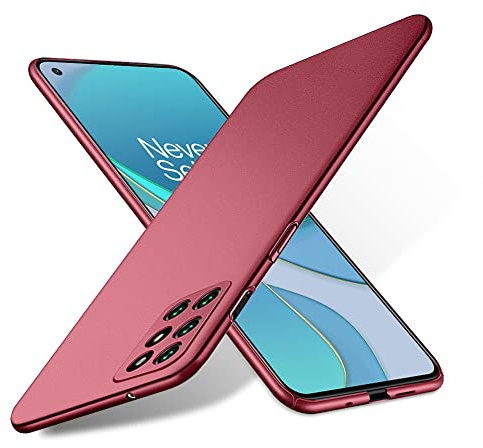 Bastmei für OnePlus 8T 5G Hülle, Ultraleicht Ultradünn Kratzfest rutschfest Kameraschutz Mattierte Textur Hart PC Handyhülle Hülle für OnePlus 8T 5G (Weinrot, Mattierte)