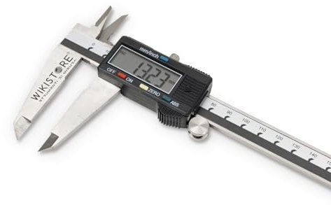 WIKISTORE CALIBRO DIGITALE PROFESSIONALE 300 mm con 4 funzioni, Calibro analogico con becchi da 60 mm, Calibro acciaio con display grande lettura 0,01 mm, Attrezzo da lavoro preciso ed accurato