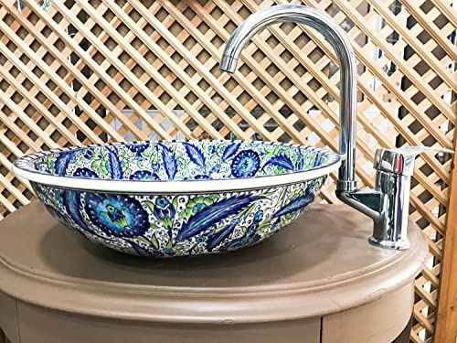 Bathroom Sink, Countertop Basin, Handmade Vessel Sink, Hand painted Washbasin, Ceramic Basin, Basin overtop, Design Sloan sink, Waschbecken