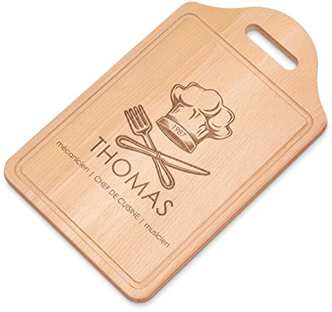 Maverton Planche à découper à personnaliser pour homme, Planche apero | Pour chef de cuisine, Plateau fromage pour papa, pour anniversaire, cuisine accessoire pour lui, Cadeau Noel, chef
