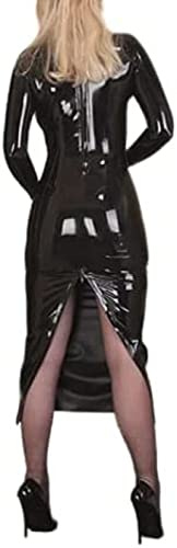 Guantes De Vestir Largos De Goma De Látex Natural Para Mujer, Trajes Con Cremallera En La Espalda Hechos A Mano,Negro,XX-Grande