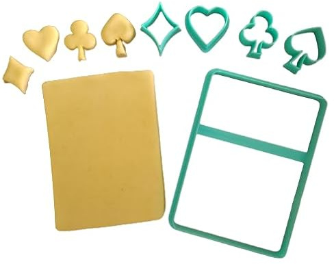Tagliabiscotti.it - Carta da Poker con Simboli Cuore Quadri Fiori Picche - Cookies Cutter - Formina Stampo per decorazioni in pasta di zucchero o Frolla