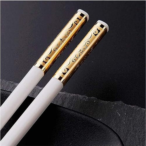 Bacchette Giapponesi Lavabili Bacchette Bacchette, 10 Paia di Bacchette Giapponesi Cinesi Coreane Rotonde Regalo, Bacchette Bianche in Fibra di Vetro(Color:4,Size:)
