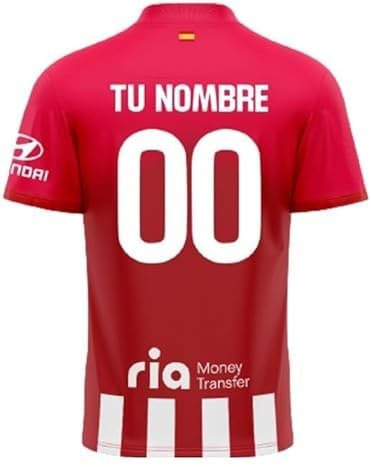 Atletico de Madrid Camiseta PERSONALIZABLE Primera equipación Réplica Oficial - Talla Niño (12 Años)