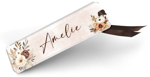 Lesezeichen personalisiert mit Namen - für Frauen Männer & Kinder - Geschenkidee Geburtstag Mama Papa Oma Freundin Tante - Buchzeichen aus Acrylglas - persönliches Geschenk