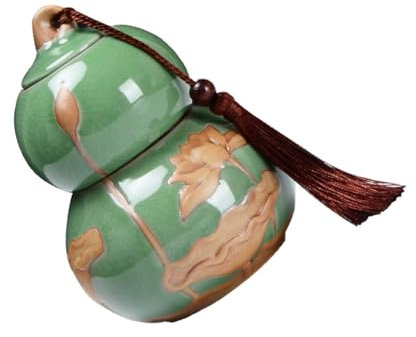 DECHOUS 1stück Keramischer Teedose Mit Gourd-design Versiegelter Teelagerbehälter Für Küche Zur Aufbewahrung Von Tee Und Süßigkeiten Randomisierte Farben