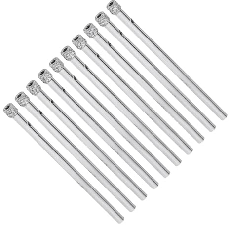 CoCud Diamond Drill Bits, 3mm Cutting Diameter, Nickel-plated Coating Diamond Core Drill Hole Saws - (Applications: for Glass Precision Drilling Bits Tools), 10-Pieces