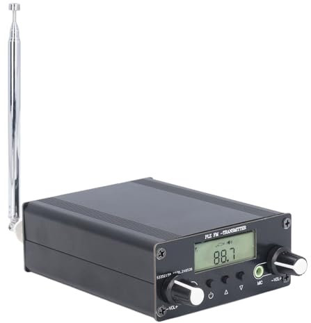 Transmisor de Transmisión FM DC12V 0,5 W, Estación Estéreo de Radio FM de Largo Alcance con Conector de Sonido de Micrófono de 3,5mm para Cines