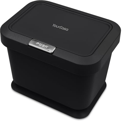 YourCasa cubo de basura orgánica para cocina, 5 L, tapa con mecanismo de botón, compostador para residuos orgánicos cotidianos, a prueba de olores