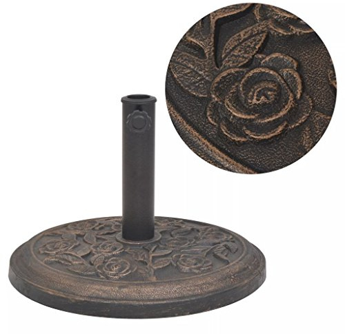 Sufrk Base para sombrilla circular de resina de bronce de 9 kg, base para sombrilla de hormigón fundido resistente, para jardín, terraza, cenador