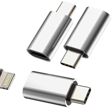 Adaptador Lightning hembra a USB C macho para iPhone 16 15 (lote de 3) conector cargador rápido enchufe para Apple iPad Pro compatible con Samsung S24 S23 cable tipo C accesorio coche