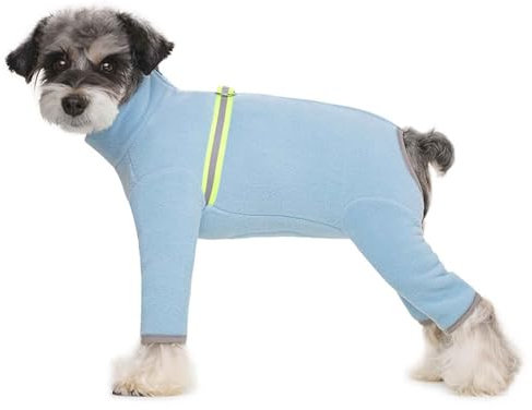 Chirurgischer Erholungsanzug Für Hunde, Hundebody Nach Op, Haustier Winter Warme Vierbeiner Jumpsuit Pyjama, Reflektierende Hundemantel, Für Kleine Hunde,Sky Blue,S